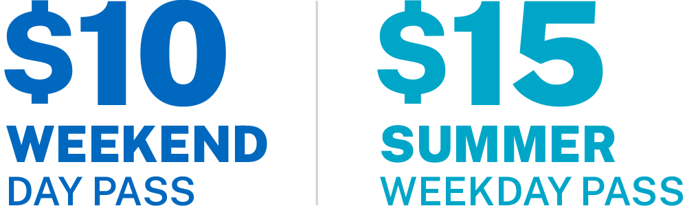 $10 weekend pass and $15 summer day pass