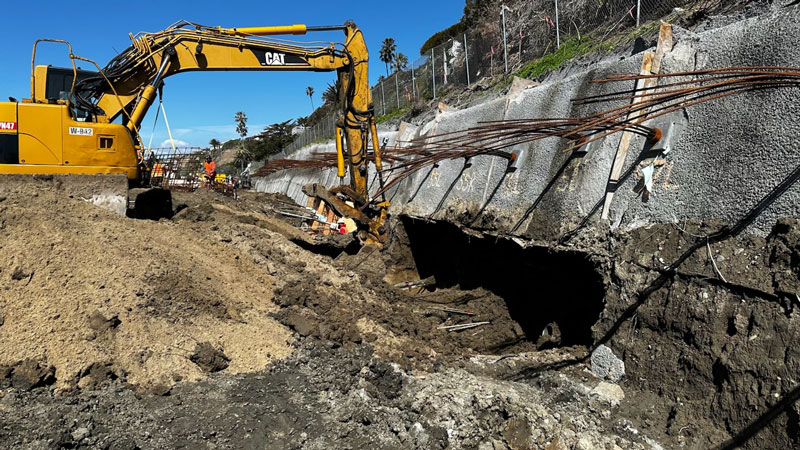 Row two ground anchor installation