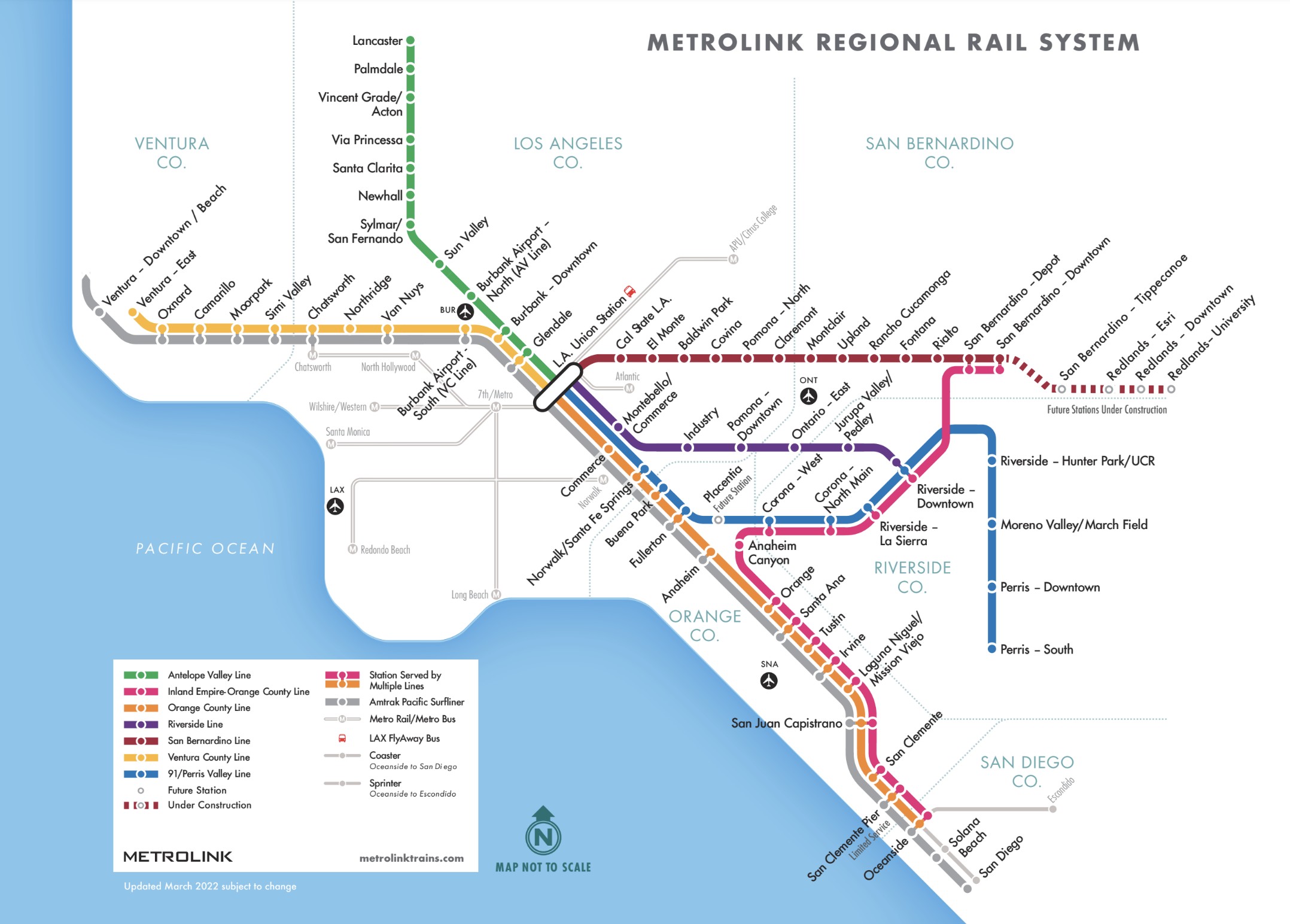 Metrolink Commuter Rail System Map