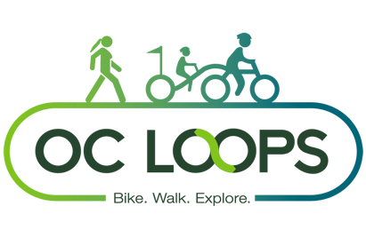 OC Loop logo reading Bike. Walk. Explore