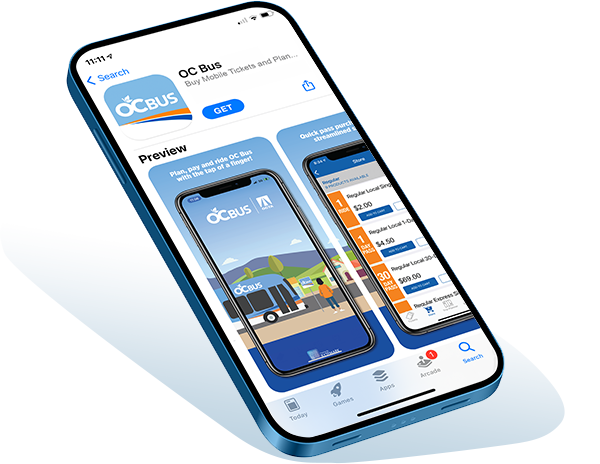 OC Bus App on Phone image