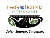 I-605 Katella Interchange logo with tagline Safer. Smarter. Smoother.