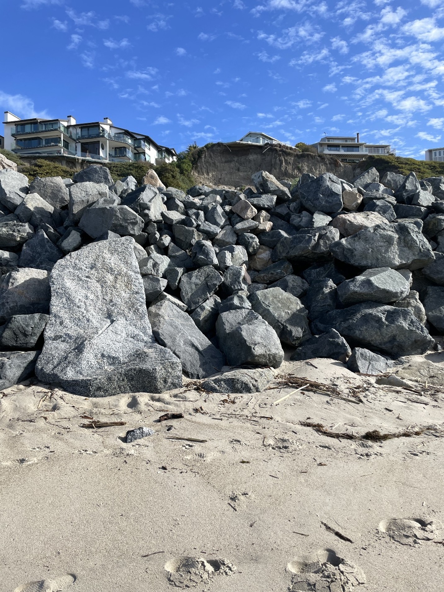 Undersized and oversteep rock in southern repair area
