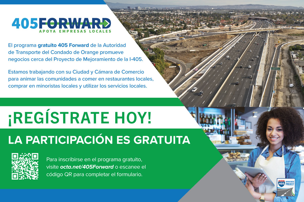 405 Improvement Project Magnolia Opening Business Postcard Web Front Spanish