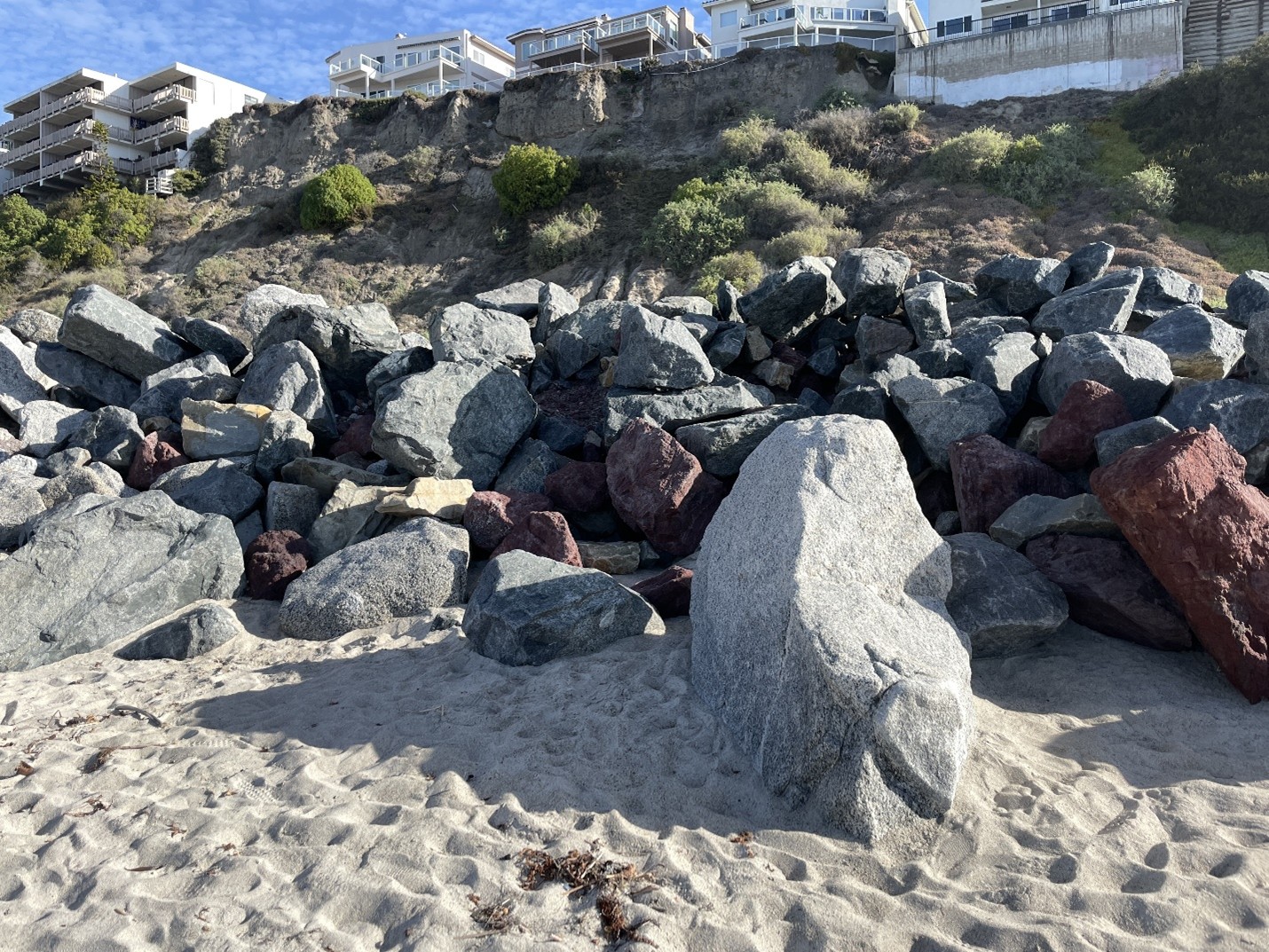 Typical current site conditions at north end of repair area viewed from high beach berm